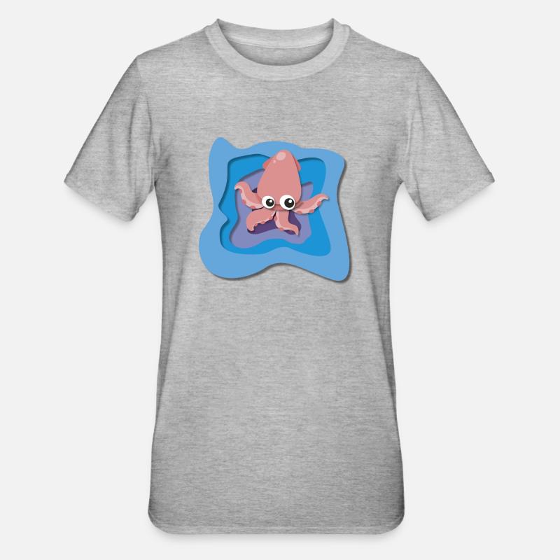Squidy - T-shirt polycoton Unisexe - gris chiné