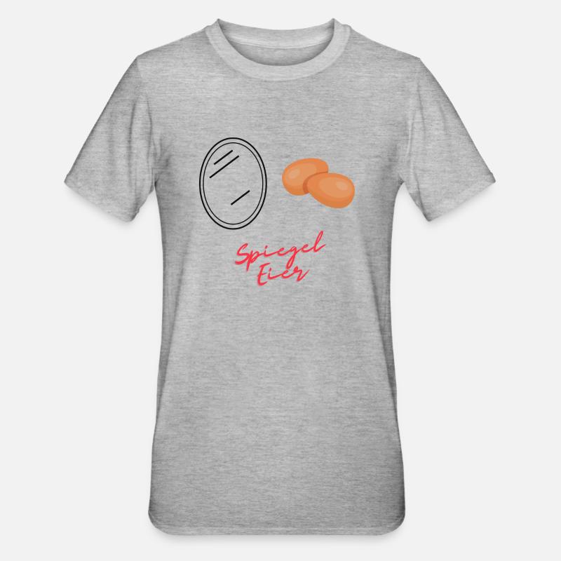 Spiegel Eier - Unisex Polycotton T-Shirt - Grau meliert