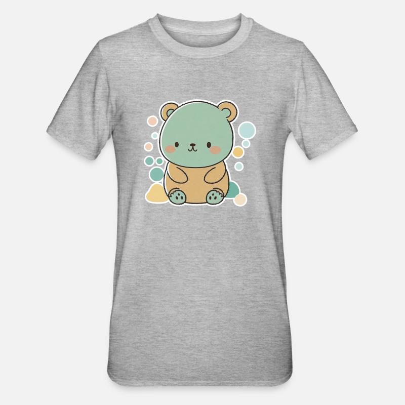 Mignon bébé ours - T-shirt polycoton Unisexe - gris chiné