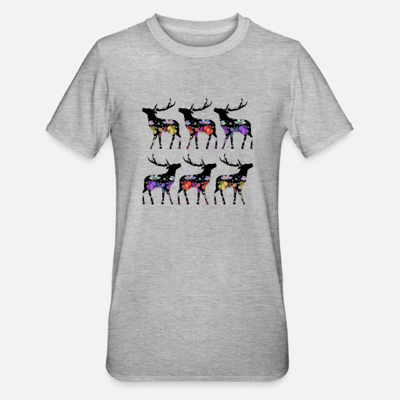 Cerf - T-shirt polycoton Unisexe - gris chiné