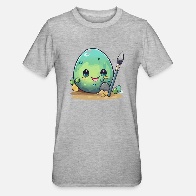 Œuf avec brosse - T-shirt polycoton Unisexe - gris chiné