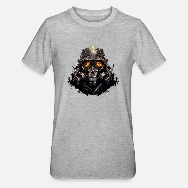 Soldat masque à gaz - T-shirt polycoton Unisexe - gris chiné