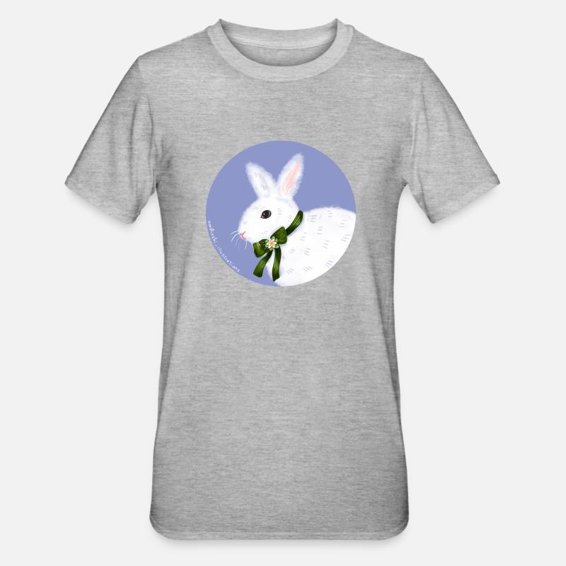 Lapin blanc - T-shirt polycoton Unisexe - gris chiné