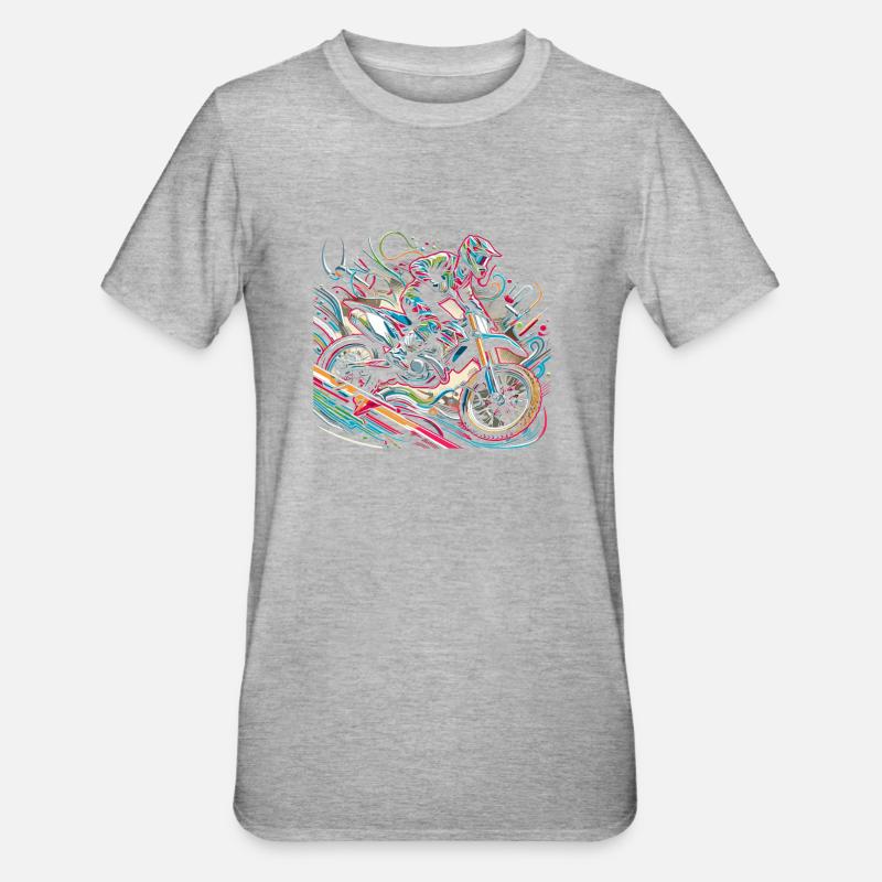 Motocross - T-shirt polycoton Unisexe - gris chiné