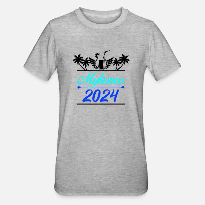 Mykonos 2024 - T-shirt polycoton Unisexe - gris chiné