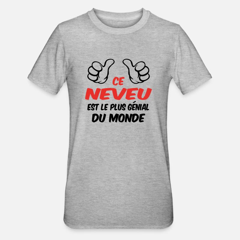 MEILLEUR NEVEU - T-shirt polycoton Unisexe - gris chiné