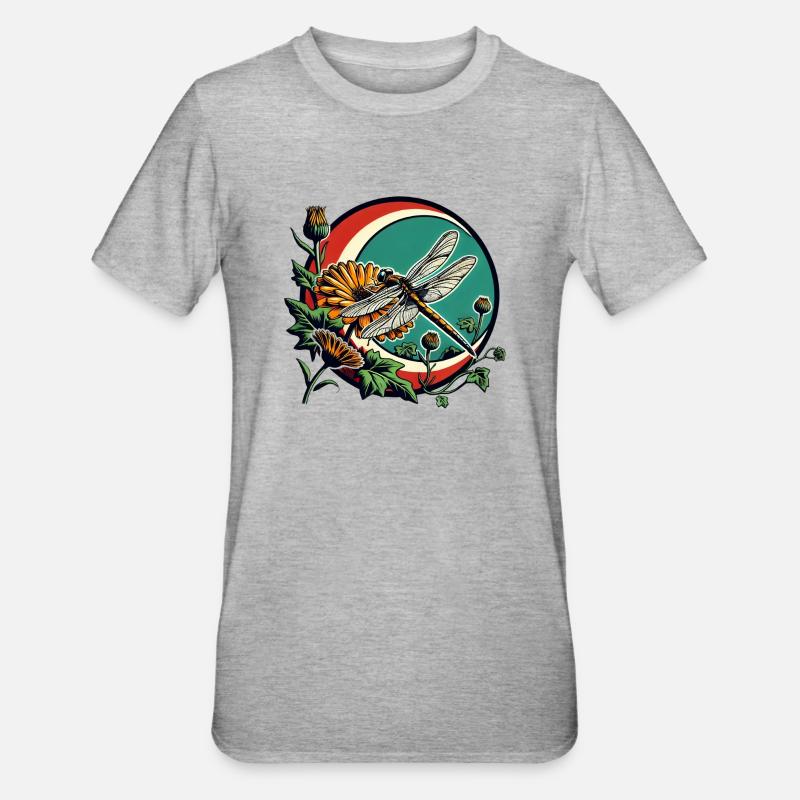 Libellule - T-shirt polycoton Unisexe - gris chiné