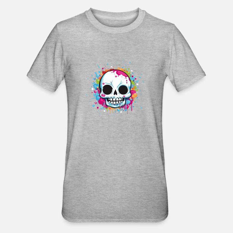 Crâne - T-shirt polycoton Unisexe - gris chiné