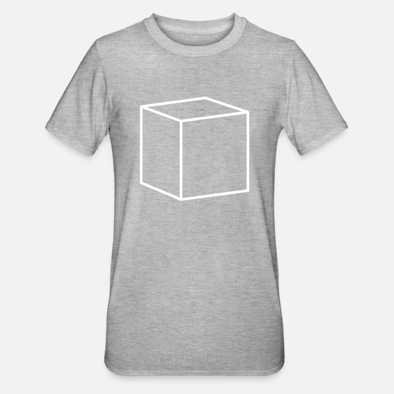White cube - Unisex Polycotton T-Shirt - heather grey