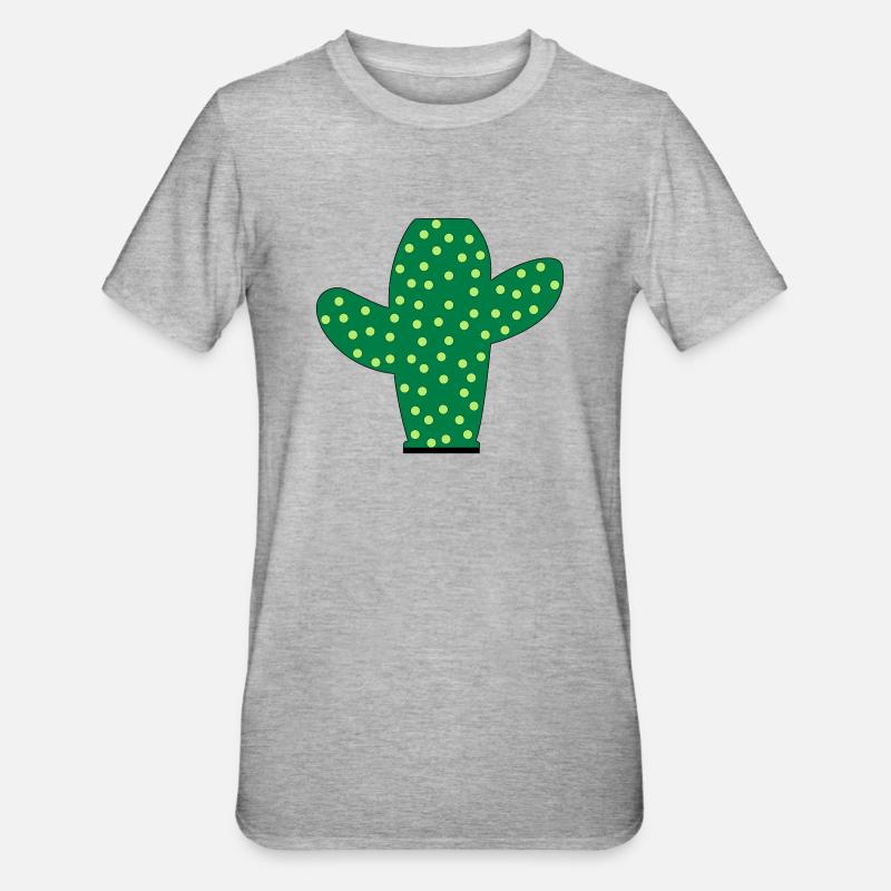 Stacheliger Kaktus - Unisex Polycotton T-Shirt - Grau meliert