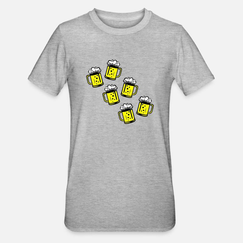 Icône de chope de bière - T-shirt polycoton Unisexe - gris chiné