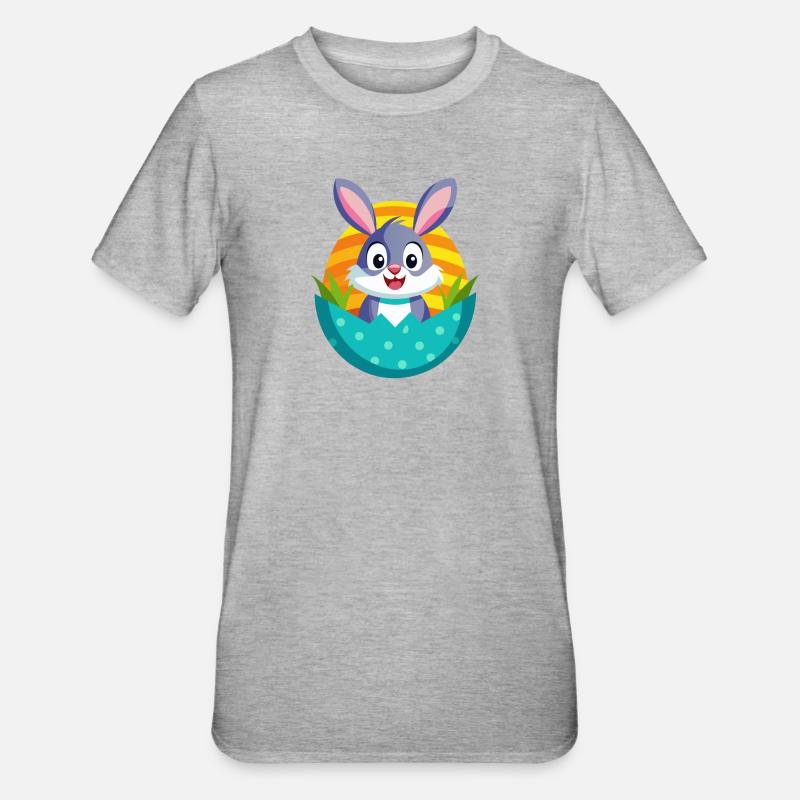 Easter Bunny - Unisex Polycotton T-Shirt - Grau meliert