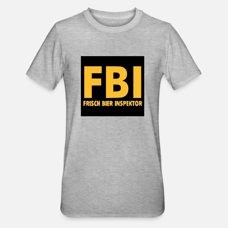 FBI - Unisex Polycotton T-Shirt - Grau meliert