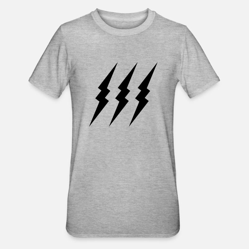 lightning - Unisex Polycotton T-Shirt - Grau meliert