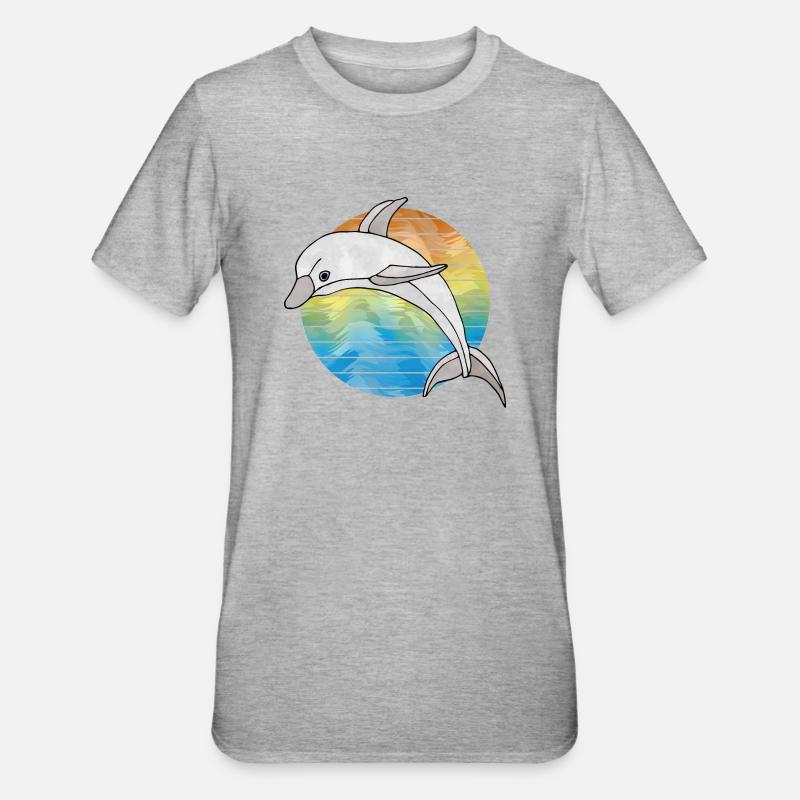 Dauphin - T-shirt polycoton Unisexe - gris chiné