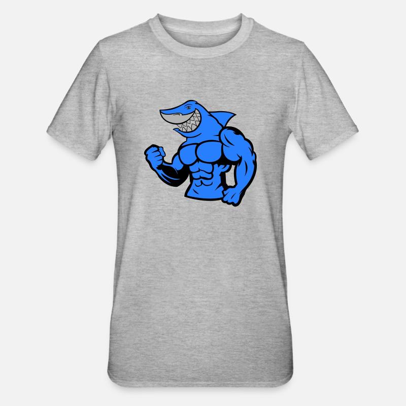 Requin fort - T-shirt polycoton Unisexe - gris chiné