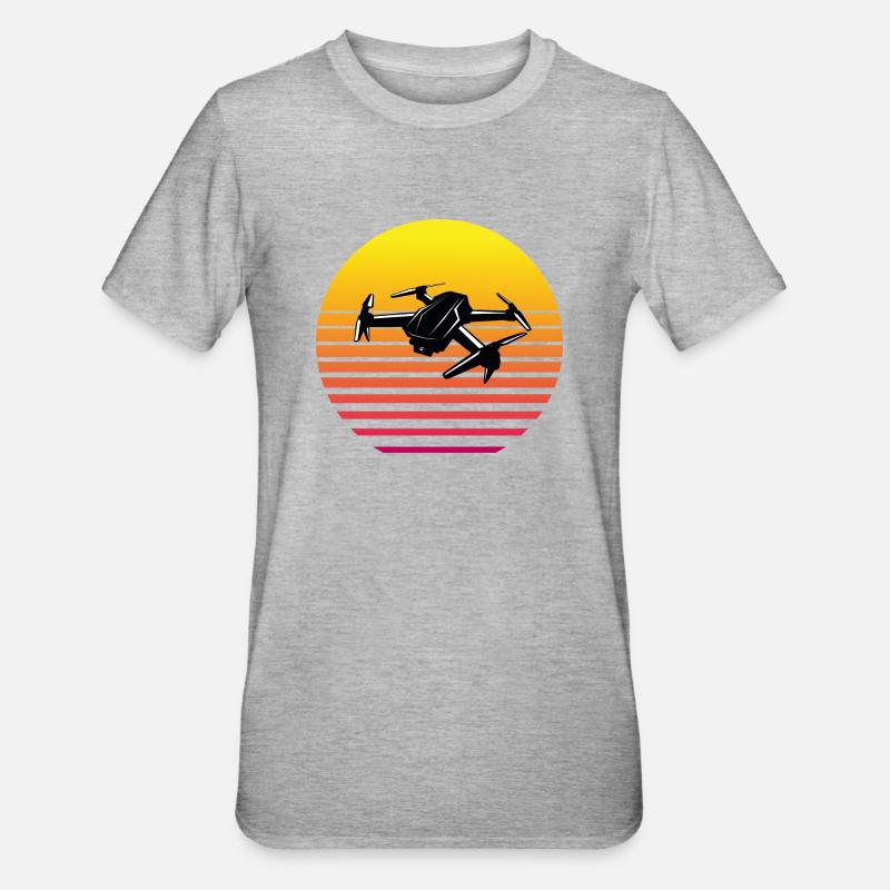 Drone Sun Hobby Gift Idea - Unisex Polycotton T-Shirt - heather grey