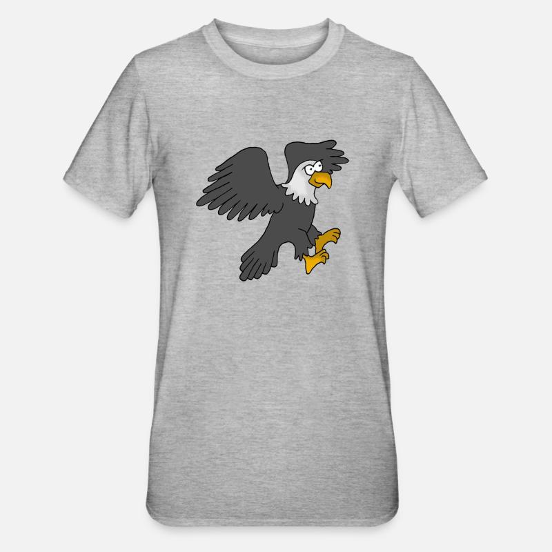 Dessin animé Eagle - T-shirt polycoton Unisexe - gris chiné