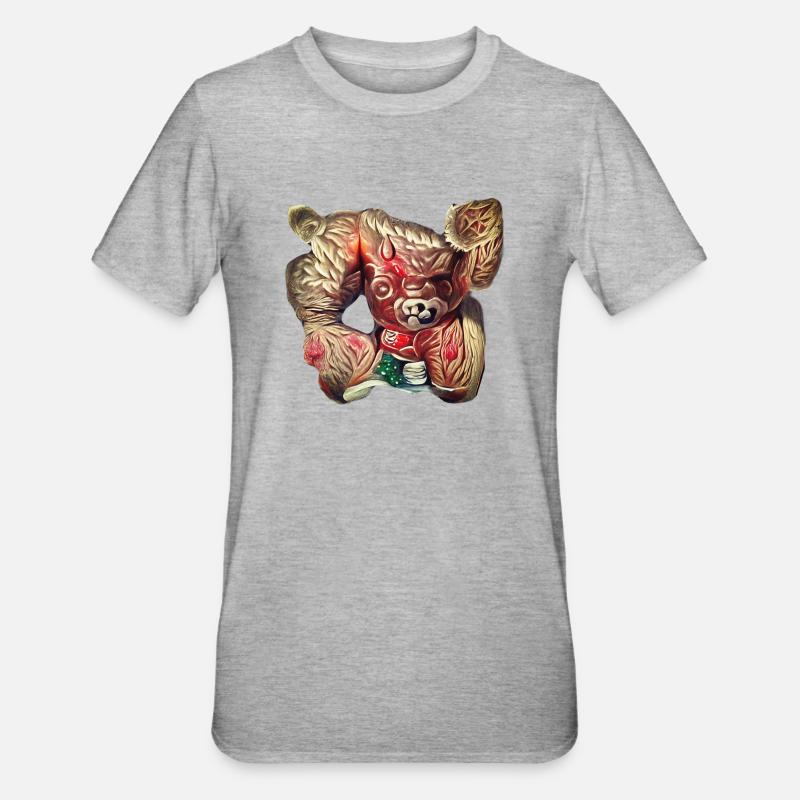 Oni Teddy Bär - Unisex Polycotton T-Shirt - Grau meliert