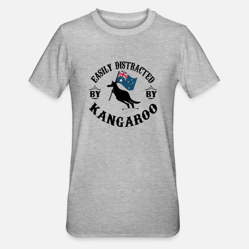 Easily distracted by Kangaroo - T-shirt polycoton Unisexe - gris chiné