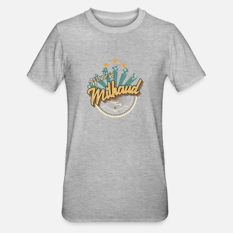 Made in Milhaud - T-shirt polycoton Unisexe - gris chiné