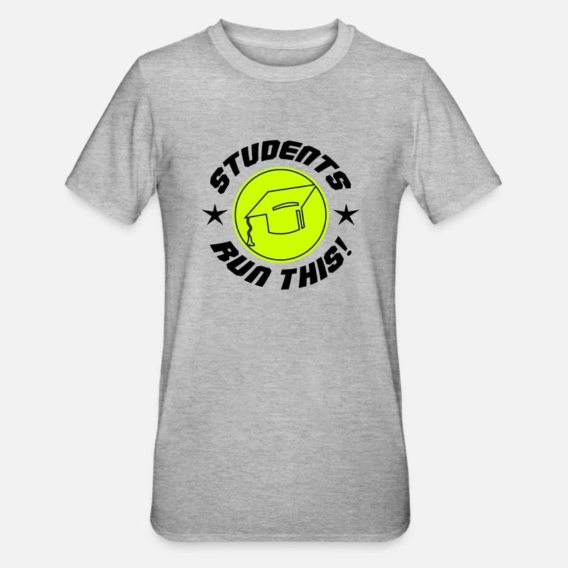 Les étudiants exécutent ceci - T-shirt polycoton Unisexe - gris chiné