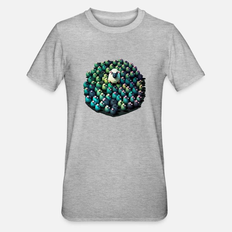 Die Schafherde - Unisex Polycotton T-Shirt - Grau meliert