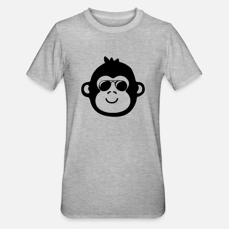 Monkey Cool - T-shirt polycoton Unisexe - gris chiné