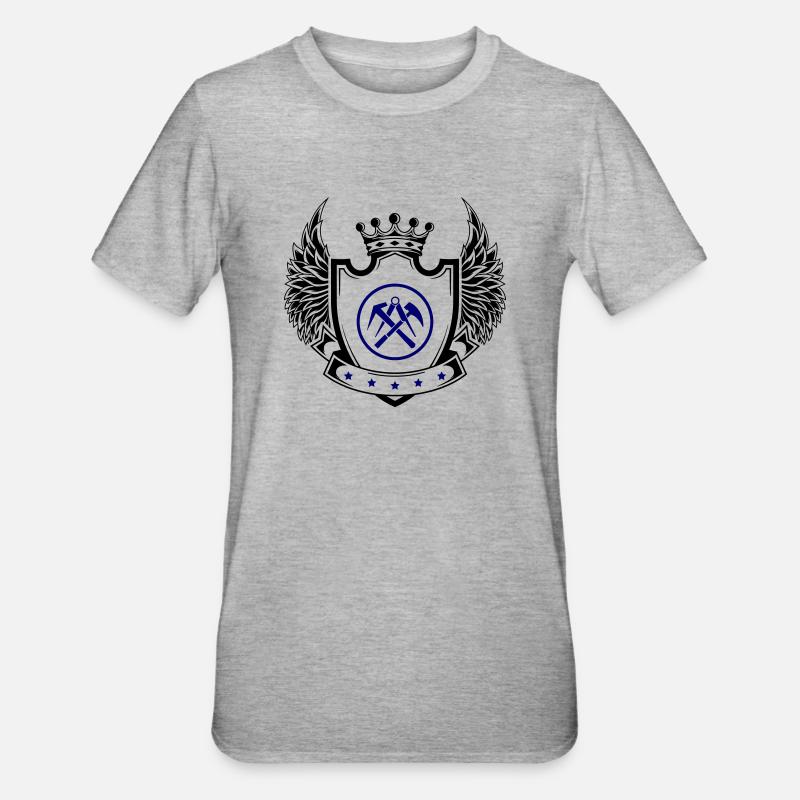 Dachdecker Wappen - Unisex Polycotton T-Shirt - Grau meliert