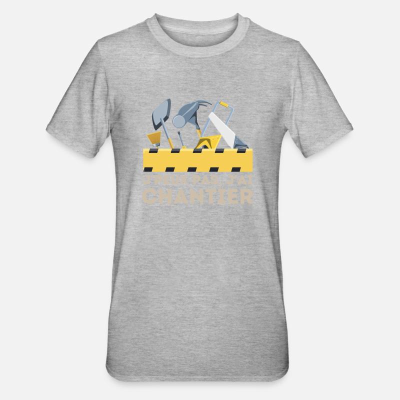 Chantier de construction - T-shirt polycoton Unisexe - gris chiné
