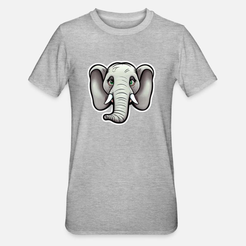 Gentil géant : éléphant majestueux - T-shirt polycoton Unisexe - gris chiné