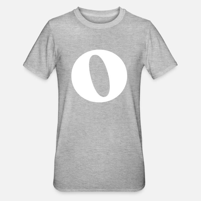 Lettre o - T-shirt polycoton Unisexe - gris chiné