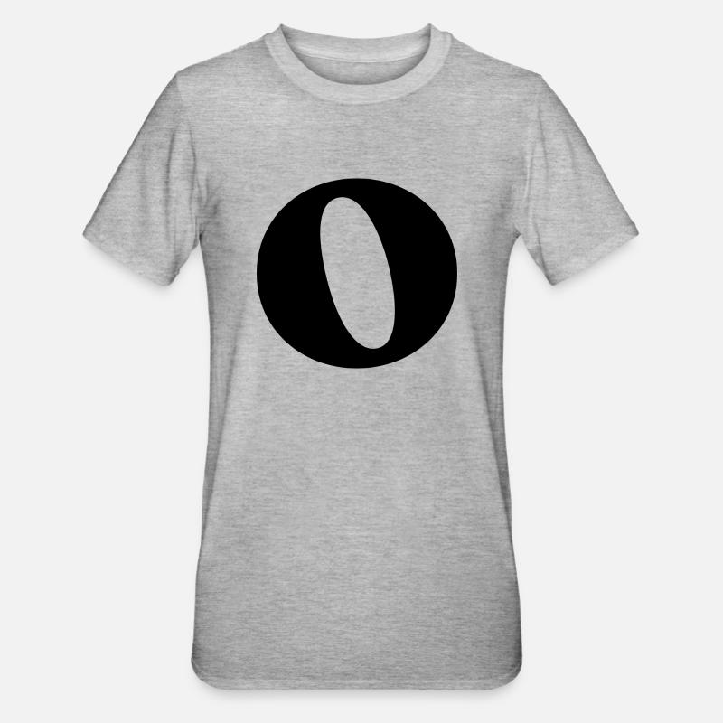 Lettre o - T-shirt polycoton Unisexe - gris chiné