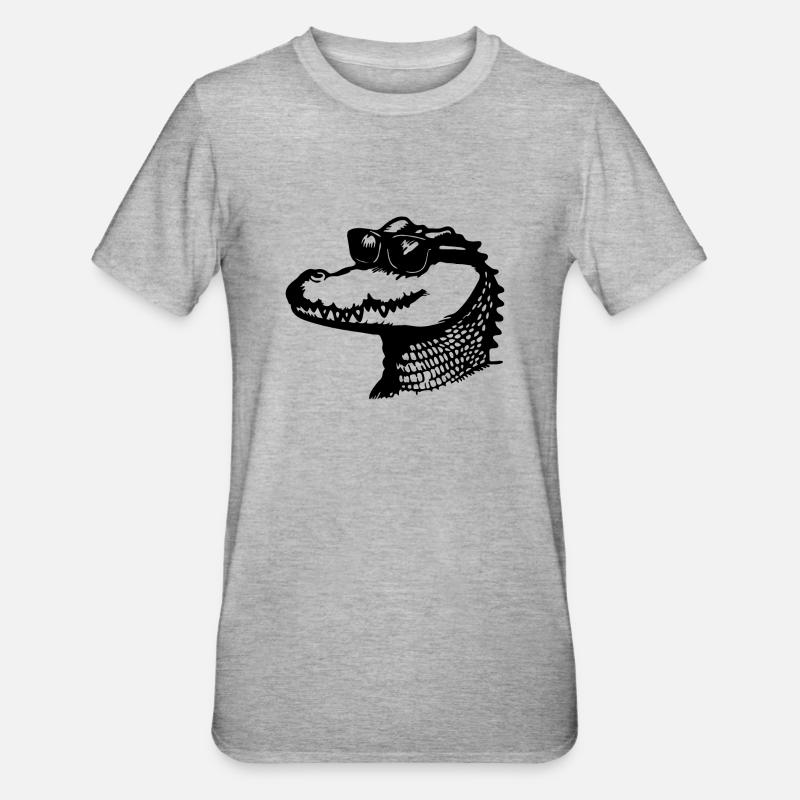 Crocodile Alligator - T-shirt polycoton Unisexe - gris chiné