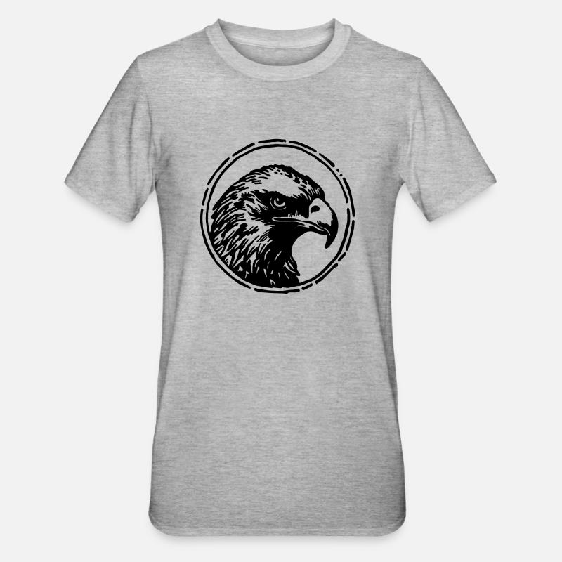 Eagle Eagle Head - Unisex Polycotton T-Shirt - heather grey