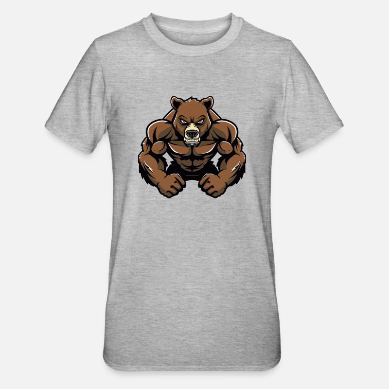 Bear Comic - Unisex Polycotton T-Shirt - heather grey