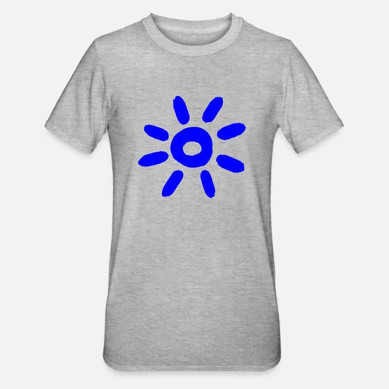 Blaue Sonne - Unisex Polycotton T-Shirt - Grau meliert