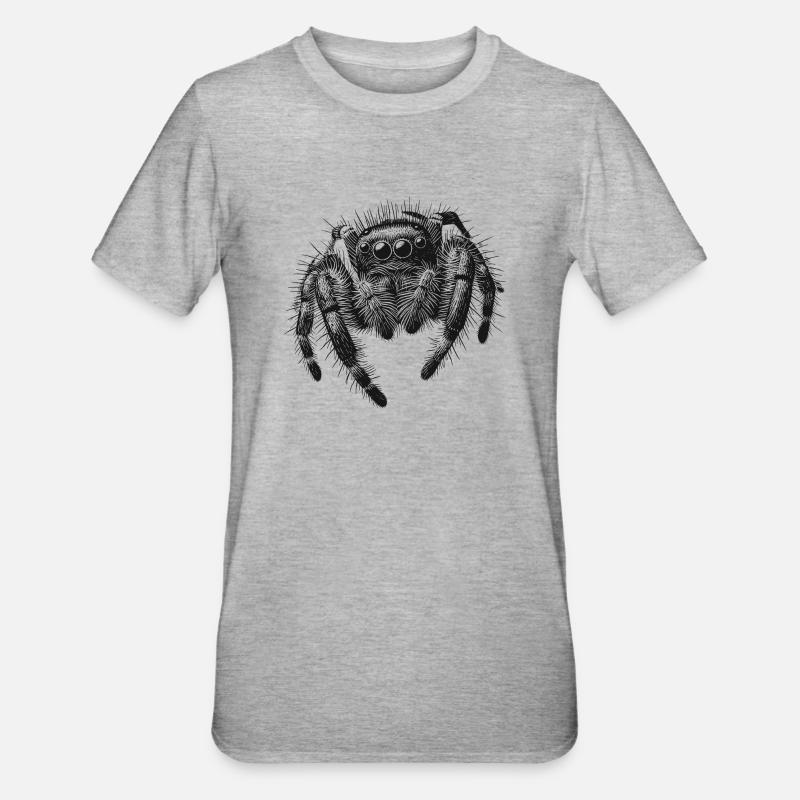 Araignée sauteuse - T-shirt polycoton Unisexe - gris chiné