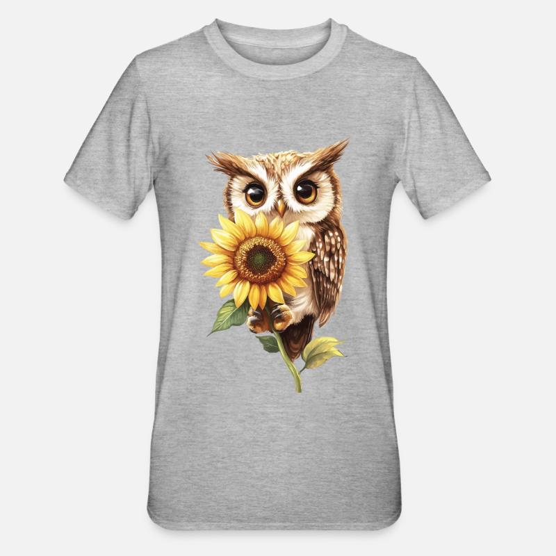 Schneeleopard - Unisex Polycotton T-Shirt - Grau meliert