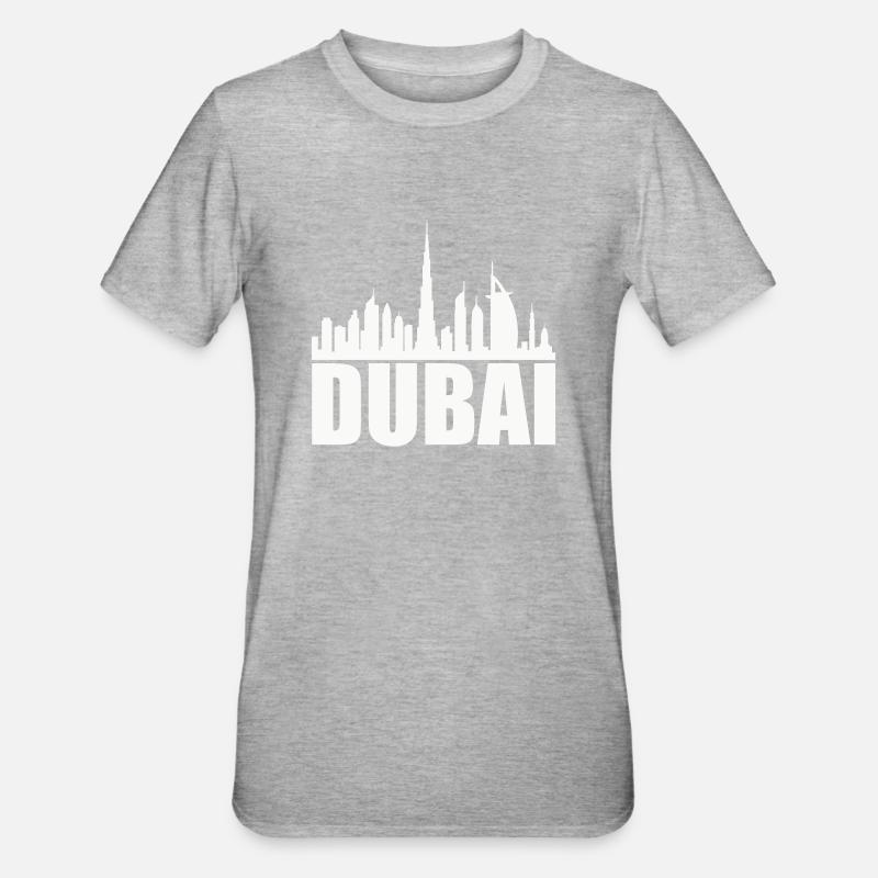 dubai skyline 1 - Unisex Polycotton T-Shirt - Grau meliert