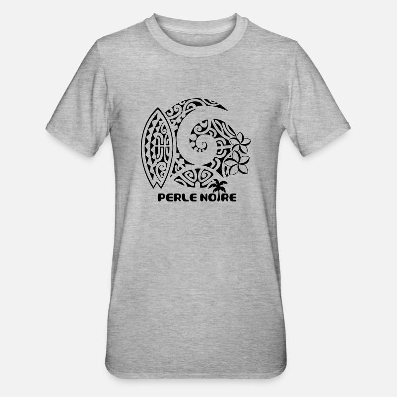 Perle-Noire-Surf-ai - T-shirt polycoton Unisexe - gris chiné