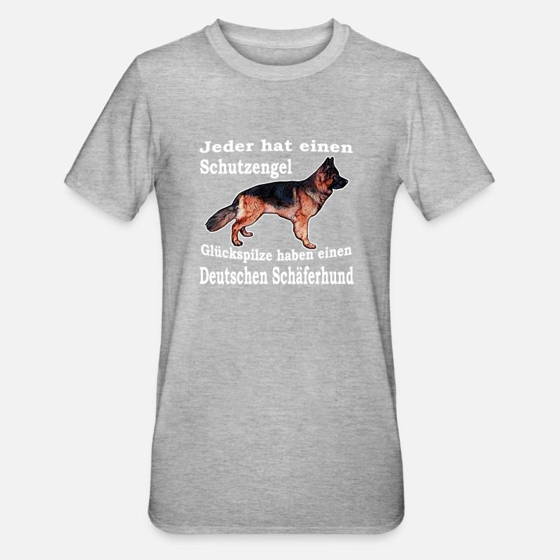 Schutzengel Schäferhund W - Unisex Polycotton T-Shirt - Grau meliert