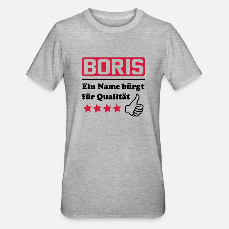Boris - T-shirt polycoton Unisexe - gris chiné