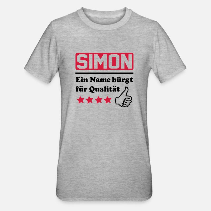 simon - Unisex Polycotton T-Shirt - Grau meliert