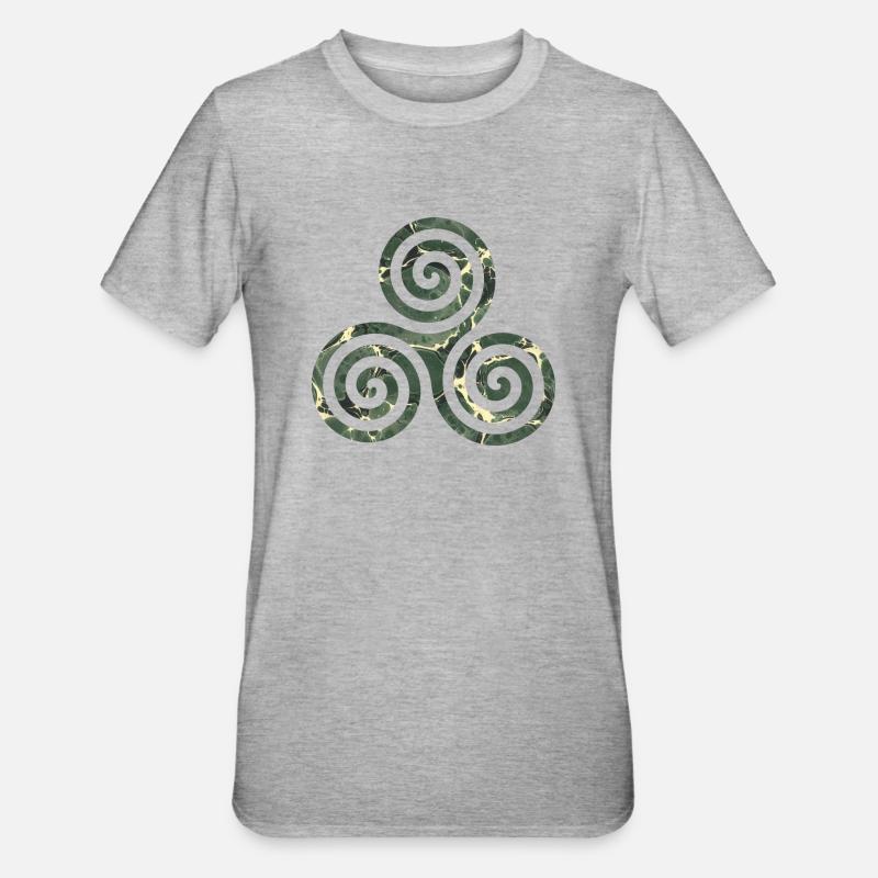 symbole celtique triskele e 226 - T-shirt polycoton Unisexe - gris chiné