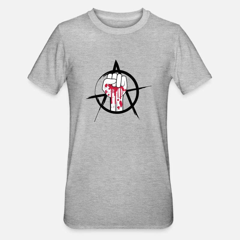 Blutige Faust Logo - Unisex Polycotton T-Shirt - Grau meliert