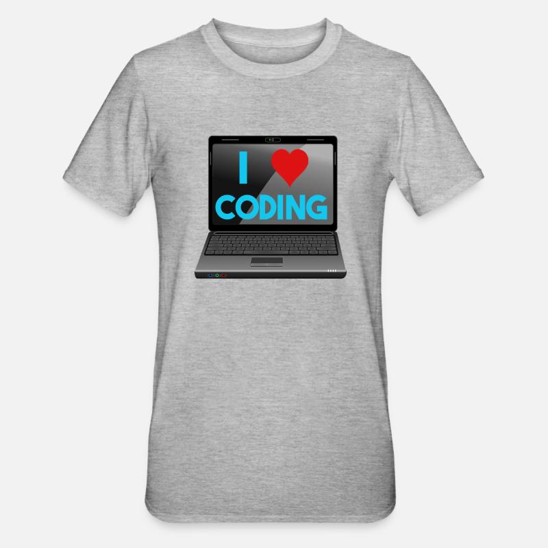 Programmieren, Programmierer, Informatiker - Unisex Polycotton T-Shirt - Grau meliert