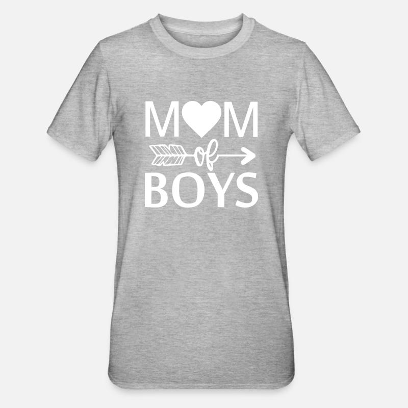 Mutter von Jungs - Unisex Polycotton T-Shirt - Grau meliert