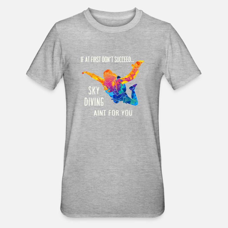 Skydive Skydiver Skydiver Freefall - Unisex Polycotton T-Shirt - heather grey
