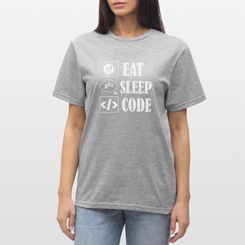 Logiciel de codage de code Eat Sleep T-shirt polycoton Unisexe
